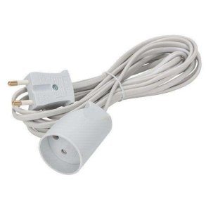 Forlngerledning p 2 m - Hvid - Flad Ledning