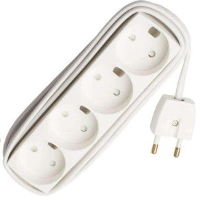 Stikdse med 4 Udtag - 2,5 m Ledning - Hvid