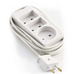 3-stikdse  1 Rund & 2 Flade  2,5 m Ledning