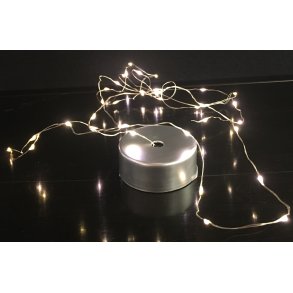 Conzept Micro LED Lyswire - 40 LED - Slv - Batteriboks med Remote