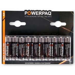 Powerpaq Alkaline Ultra AA-batteri - 10 stk.