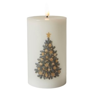 LED Bloklys - 3D - : 7,5 x 12,5 cm - Med Chip - Juletr