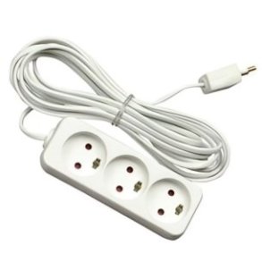 Stikdse med 3 Runde Udtag - 5 m Ledning