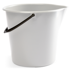 Spand med Hldetud og Hank - 10 l - Hvid