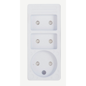 Stikdse Med 2 Flade & 1 Rundt Udtag