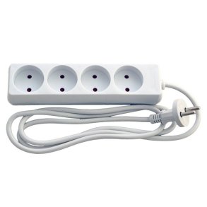 Stikdse - 4 Runde Udtag - 1,5 m Ledning