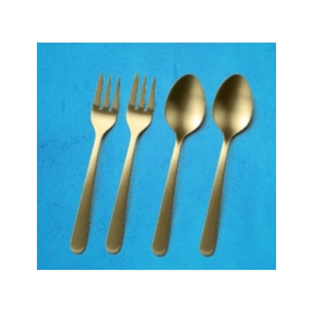 Royal Van Kempen &amp; Begeer - Kaffeske og Kagegaffel - 4 Dele - Champagne