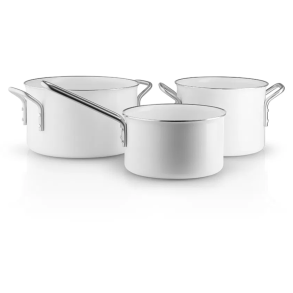 Eva Trio White Line Grydest - 1,8 + 2,5 + 3,8 liter - Keramisk Slip-Let Belgning