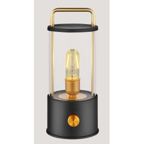  Lampe - Opladelig - 26,5 cm - USB-C - med Messingdrejeknap