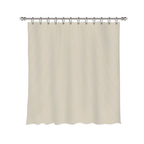 Badeforh�ng - 180 x 200 cm - Stribet Sand - Inkl. Rnge