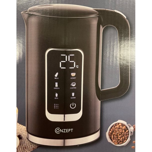Conzept Elkedel - Dobbeltvgget - 1,7 l - 2200 W - Med Digitalt Display