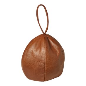 Drstopper med Brestrop - 21 cm - Lder - Natur 