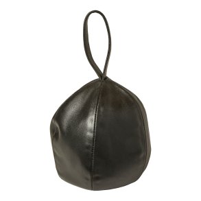 Drstopper med Brestrop - 21 cm - Lder - Sort