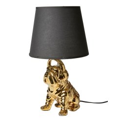 Bordlampe Bulldog - Keramik - Guld - 44,5 cm