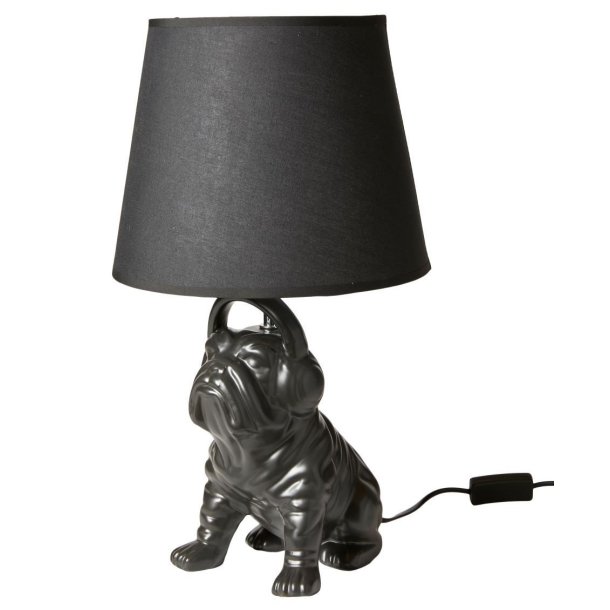 Bordlampe Bulldog Keramik Sort - 44,5 cm