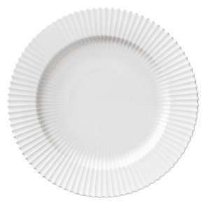 Lyngby Tallerken - 27 cm - Hvid - 2.sort.