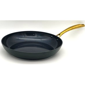 Stegepande - Keramisk Belgning - Messinghndtag - 30 cm