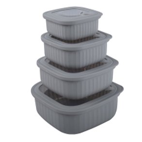 Opbevaringsbokse  - Firkantede - 4+4 Dele - Lav - Sort