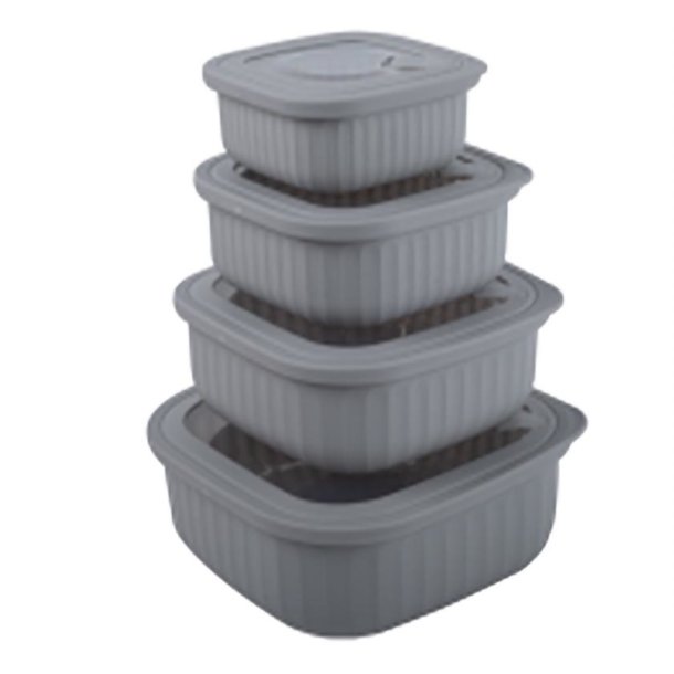 Opbevaringsbokse  - Firkantede - 4+4 Dele - Lav - Sort