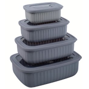 Opbevaringsbokse - Rektangulre - 4+4 Dele - Lav - Sort