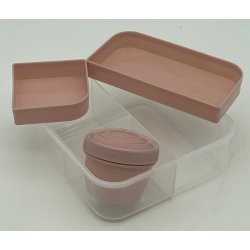 Madkasse med Dipbtte &amp; Skillerum - 18 x 17 x  7,5 cm