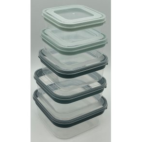 Opbevaringsbokse - 10 Dele - 750 + 1000 + 1400 + 1800 + 2400 ml - + Lg