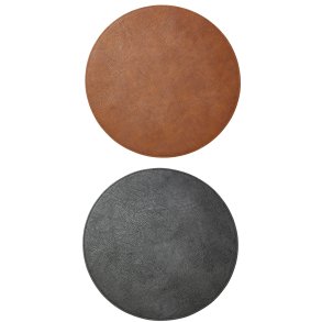 Dkkeserviet - Rund - Vendbar - Bld - 38 cm - Cognac/Sort