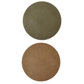 Dkkeserviet - Rund - Vendbar - Bld - 38 cm - Army/Camel