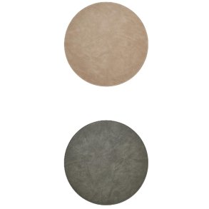 D�kkeserviet - Rund - Vendbar - Bl�d - 38 cm - Gr�/Beige