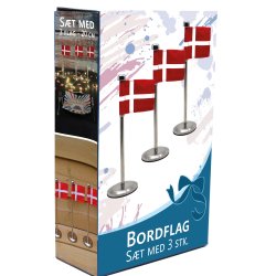 Bordflag Dannebrog - 20 cm - 3 stk.