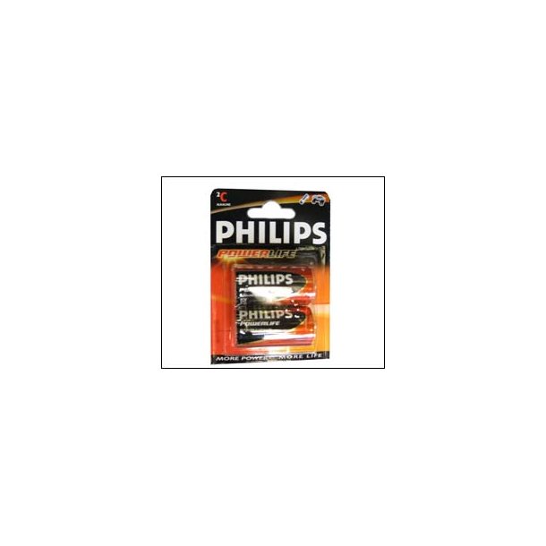 Phillips Powerlife Alkaline Batteri - C eller LR14