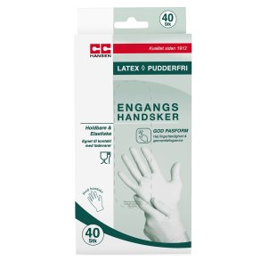 Pudderfri Latexhandsker - 40 stk.