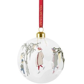 Holmegaard Christmas Julekugle - Brn p Skjter - 8 cm