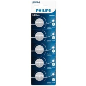 Philips Knapcellebatterier CR2016 - 5 stk.