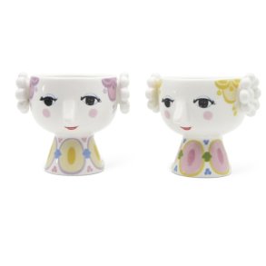 Bj�rn Wiinblad Eva Fyrfadsstage - 6.5 cm - Gul/Lavendel - 2 stk.