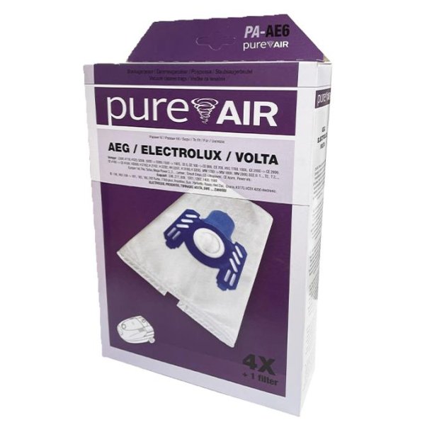 PureAir Stvsugerposer AEG/Electrolux/Volta PA-AE6  - 4 stk.