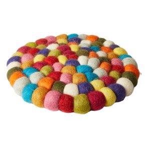 Bordskner - Uld - 20 cm - Multifarvet