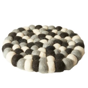Bordskner - Uld - 20 cm - Multi Sort/Gr/Natur