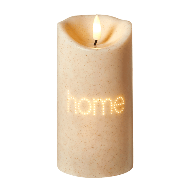 LED Bloklys Twinkle 'HOME' - 7,5 x 15 cm - Med Timer