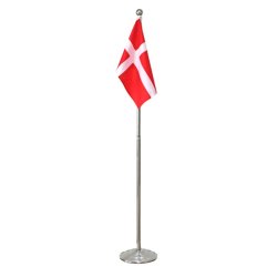Gulvflag i Metal - Dannebrog - 108-192 cm