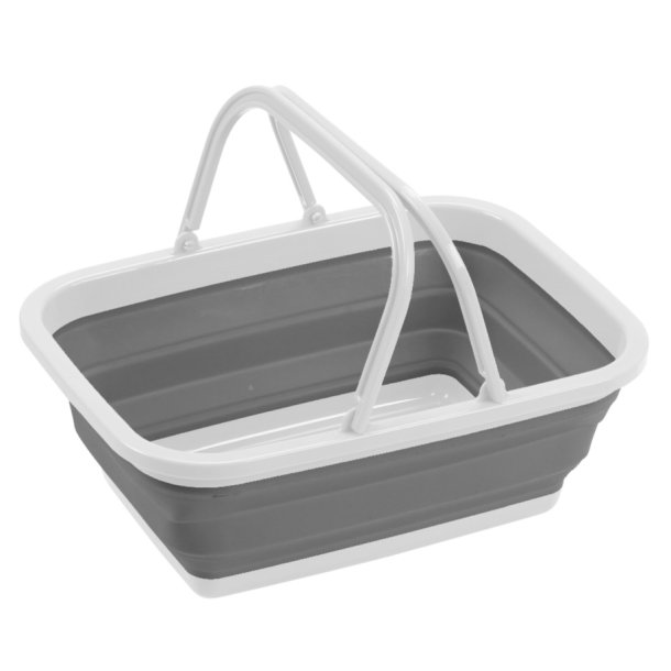 Indkbskurv med Hank - Foldbar - 38.5 x 28 x 15 cm