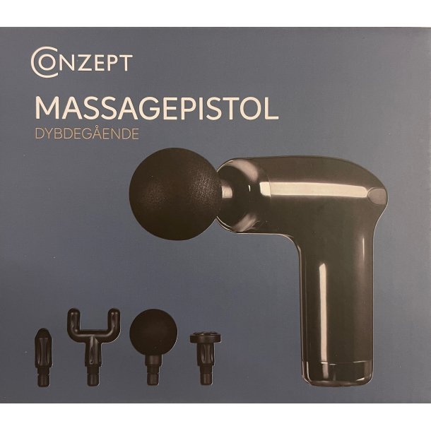 Massagepistol - 25 W - 4 Hoveder - 6 Hastigheder