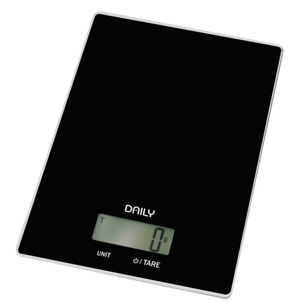 Daily Køkkenvægt sort glas - 10 kg. 1 grams interval