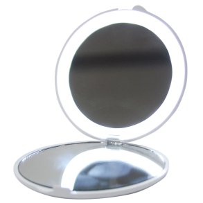 Lommespejl med LED lys