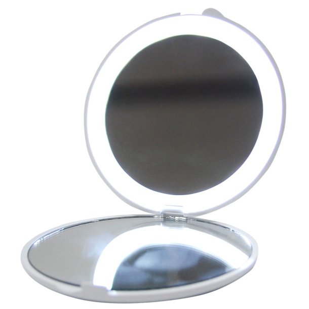 Lommespejl med LED lys