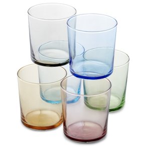 Aida Caf� Vandglas Multifarvet - 6 stk. - 34,5 cl