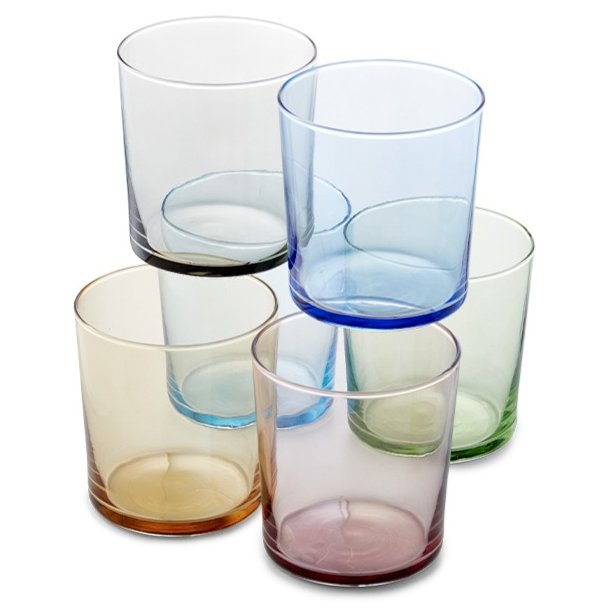 Aida Caf� Vandglas Multifarvet - 6 stk. - 34,5 cl