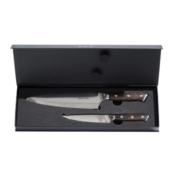 Damascus Knivs�t - Kokkekniv 32 cm + Universalkniv 24 cm