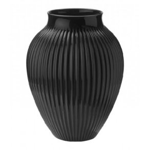 Knabstrup Vase - Riller - 35 cm - Sort