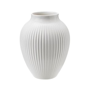 Knabstrup Vase - Riller - 12,5 cm - Hvid 